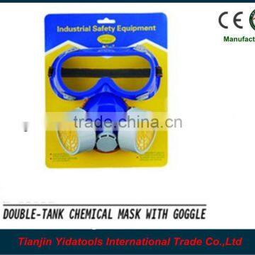 Double tank chemical respirator mask