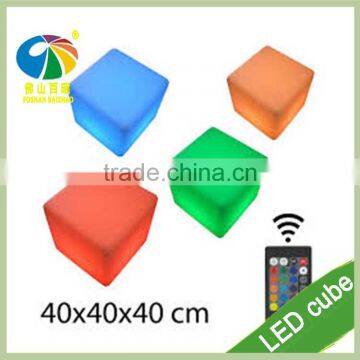 Rechargeable Rgb Led Cube Stool Bar Stool Bar Chairs Illuminated Furniture photo-3