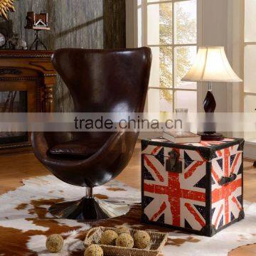 Lounge Egg Chair With Ottoman/Popular Replica Leather Egg Shell Chair With Aluminum Base photo-3