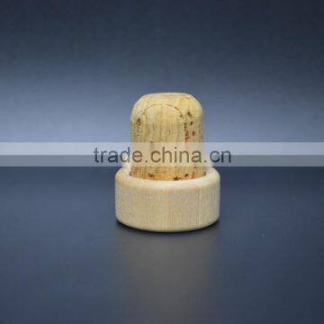 100 % Nature Cork With Solid Wooden Covers Stopper photo-2