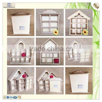 Hanging Standing Compartment Grids Wooden Display Storage Box photo-6