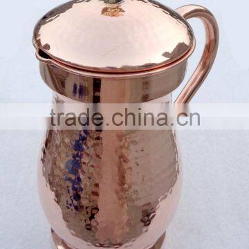 LATEST 100% SOLID COPPER WATER PITCHER, HAMMERED COPPER WATER POT, INDIAN MANUFACTURER OF 100% COPPER WATER JUG photo-2