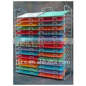 Floor stand paper display with 30 shelves