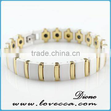 Top Selling Men White Tungsten Mesh and Ceramics Bracelet
