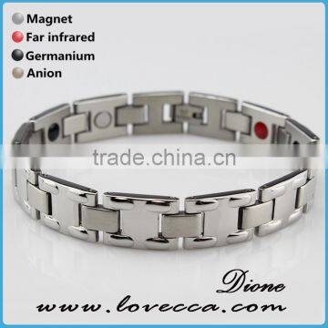 Cheap Wholesale Fashion Hot Selling Men Silver Stainless Steel Magnetic Bracelet photo-4