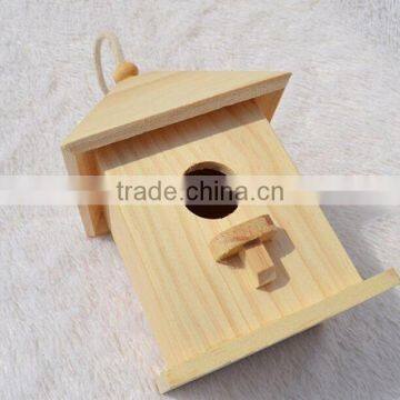 Wooden garden observation bird house