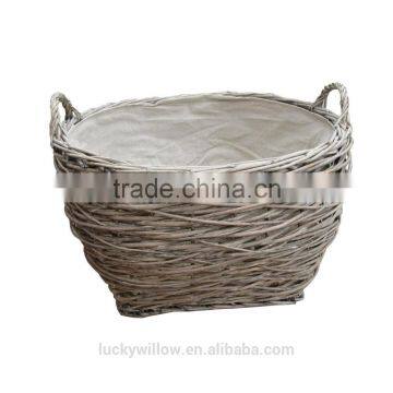 Grey Wash wicker Birds Nest