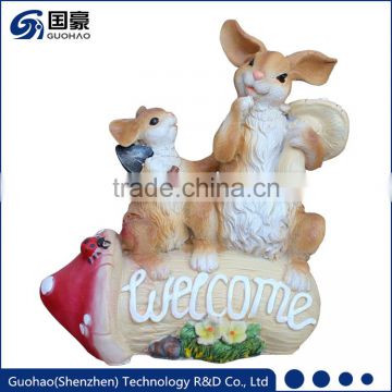 Impressive Resin bunny welcome sign garden statues