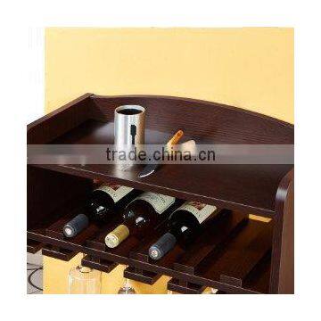 Wooden Floating Wine Rack Display Wall Mount Living Room Design Functional Decor Wall Display Rack With Glass Holder photo-3