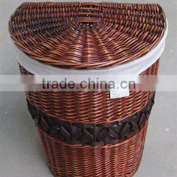 100% handmade willow laundry basket hamper