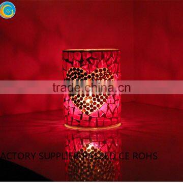 Wedding Pink Handing Mosaic Glass Candle Votives photo-4