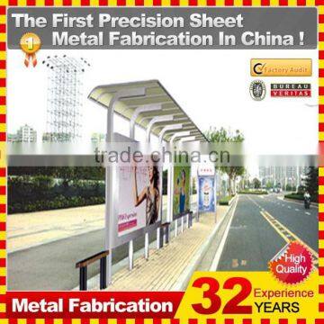 Powder Coating Metal Prefabricated Bus Stop Shelter With Low Price and Lightbox in Foshan for 32 Years photo-5