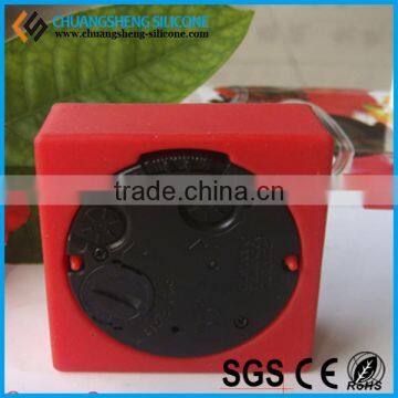 Square Shaped Red Color Table Morning Ring Alarm Clock photo-3