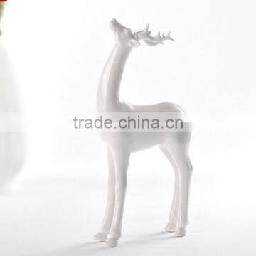 Plain White Modern Set of 4 Ceramic Milu Deer for Home Decoration photo-3