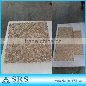 Tumbled marble stone mosaic tile