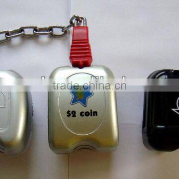 Coin lock for trolley