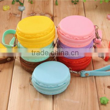 Macaron colorful silicone change purse with small zipper so hot in Japan and Korea for cute girl