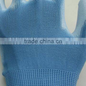 NMSAFETY 13 Gauge Knitted Blue Polyester Liner Coated White pu on Palm Gloves for Light Industry photo-4