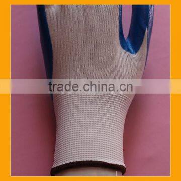 13 Gauge Seamless Knitted Blue Nitrile Palm Coated Nylon Working Gloves photo-3