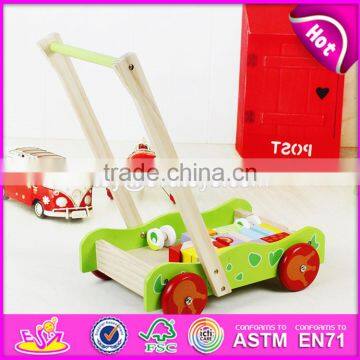 Wholesale Educational Wooden Baby Activity Walker Funny Toys Wooden Baby Activity Walker With Building Blocks W16E076 photo-2