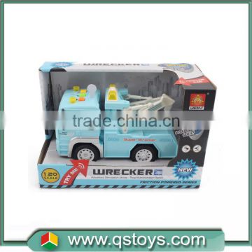 Plastic light color toy friction truck in display box