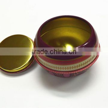 Ball shaped metal decorative tin box