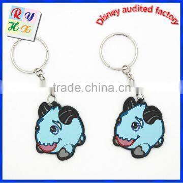 High Quality Coloful Soft Silicone Cheap Custom Cartoon Souvenir Keychain photo-2