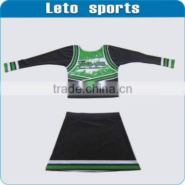 2013 Hot sale red sexy uniforms for cheerleaders with Lycra fabric