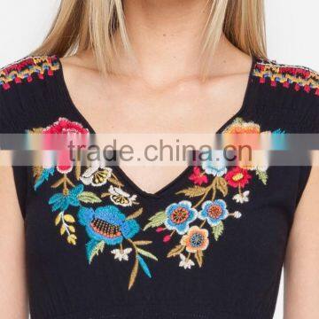 Boho Sleeveless Side Slit Maxi Plus Size Long Embroidered Dress HSd5179 photo-6