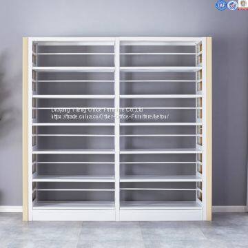 Титановый сплавной боковой металлический полочный шкаф для хранения книг с двух сторон photo-2