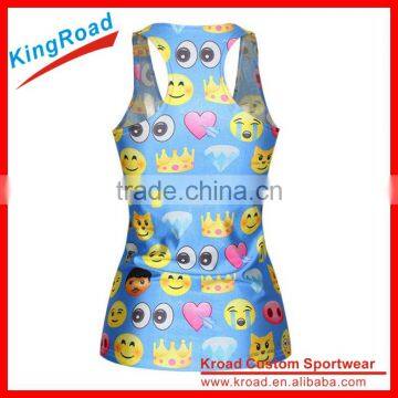 2016 New Arrival 100%polyester Tops Custom Women Fitness Tank Tops Sport Running Singlet photo-6