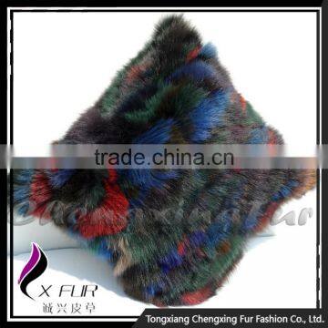 CX-D-107D Custom Made Patckwork Fox Fur Pillow Case Cushion Cover photo-4