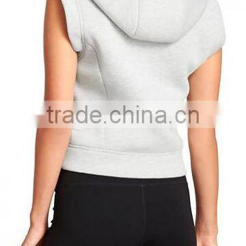 Cheap Price Gray Bomber Vest Manufacturer Wholesale Plain Sleeveless Hoodie for Woman photo-2
