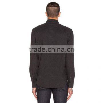2015 European Style Trendy High Collar Plain Black Mens Italian Shirts photo-3