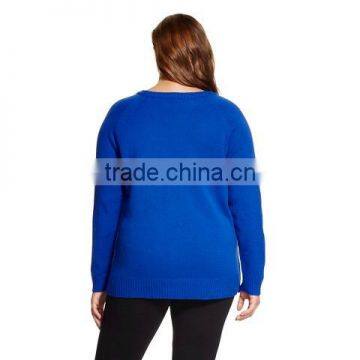 2016 New Latest Wooden Christmas Tree Plus Size Christmas Sweater Blue Awarke photo-2