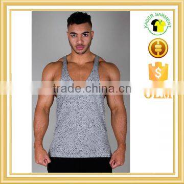 quality blended cotton gym heather stringer front grande singlets