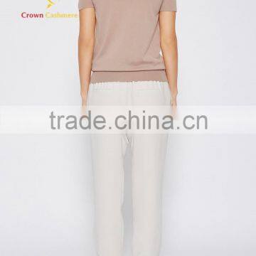 Short Sleeve Turtleneck Knitted Wool Sweater For Women photo-2