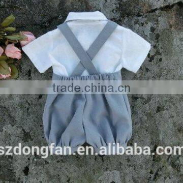 Baby Boy Romper Linen Baby Wedding Outfits Boys Formal Suit photo-3