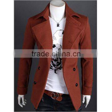 Spring and Winter New Design Casual Double Breasted Mens Wool Trench Coat photo-5