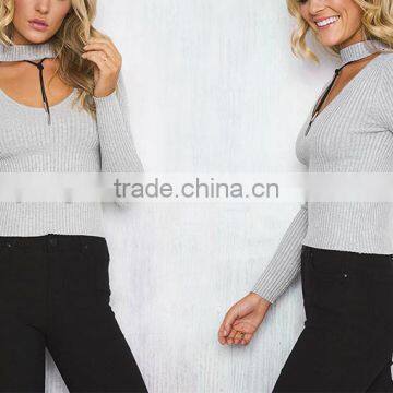 Elegant Halter Knitted Sweater Autumn Winter White Short Pullover Women Tops Slim v Neck Black Jumper Casual Pull Femme photo-2