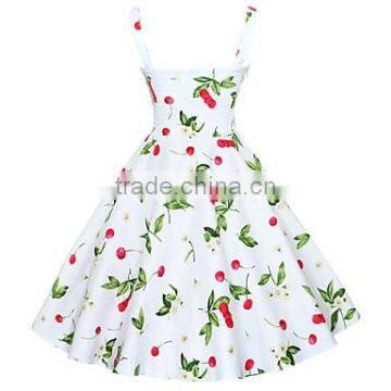 Walson Cherry Rockabilly Hepburn Pinup Business Swing Dress photo-2