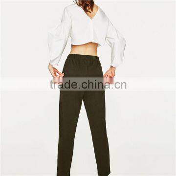 2017 OEM Wholesale 100% Cotton Comfortable Pants Women Sport Jogger Trousers photo-4