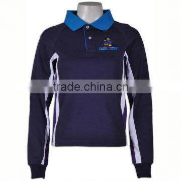Fashion Fashion Blue School Boys Long Sleeves Polo Shirts