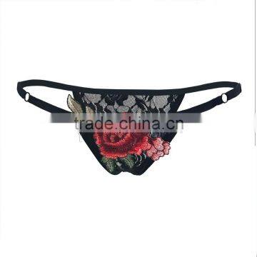 2017 New Fashion Women Roses Thong Sexy Underwear photo-3