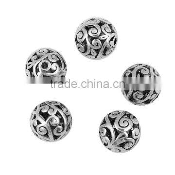 Zinc Based Alloy Spacer Beads Round Antique Silver photo-3