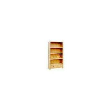 4 Tier Oak Wood Furniture For Natural Color Solid Wood Bookcase