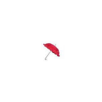 46 Inch Arc Wedding Parasol Umbrellas , Red Straight Automatic Open