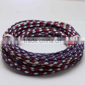 100meters Contrast Color 1mm Genuine Cow Hide Cord String Braided Leather Rope For Jewelry Making