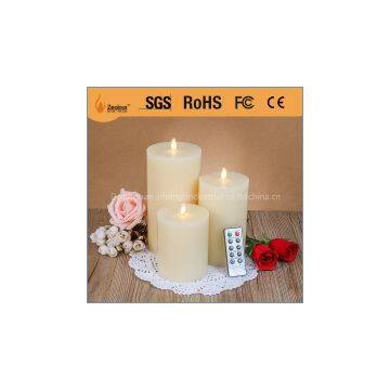 New design 3D moving wick flameless led candle