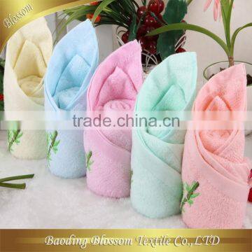 Bamboo Hand Towel HRM Solid Color Bamboo Embroidery Terry Towel Set Handkerchief